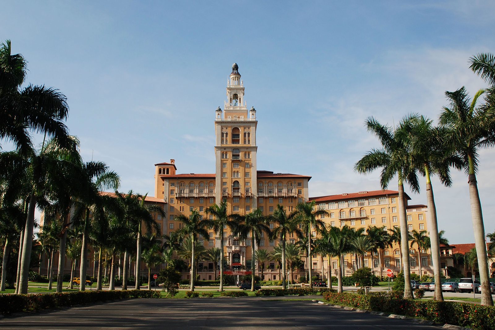 The Biltmore Hotel under palm trees